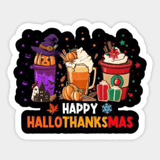 Coffee Costume Halloween Thanksgiving Christmas Happy Hallothanksmas Sticker